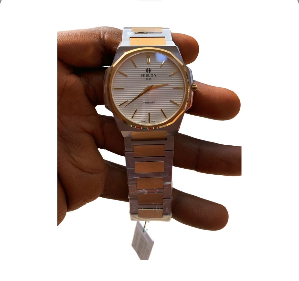 Hislon Ultra Slim White Dial Two Tone Stainless Steel Men’s Watch