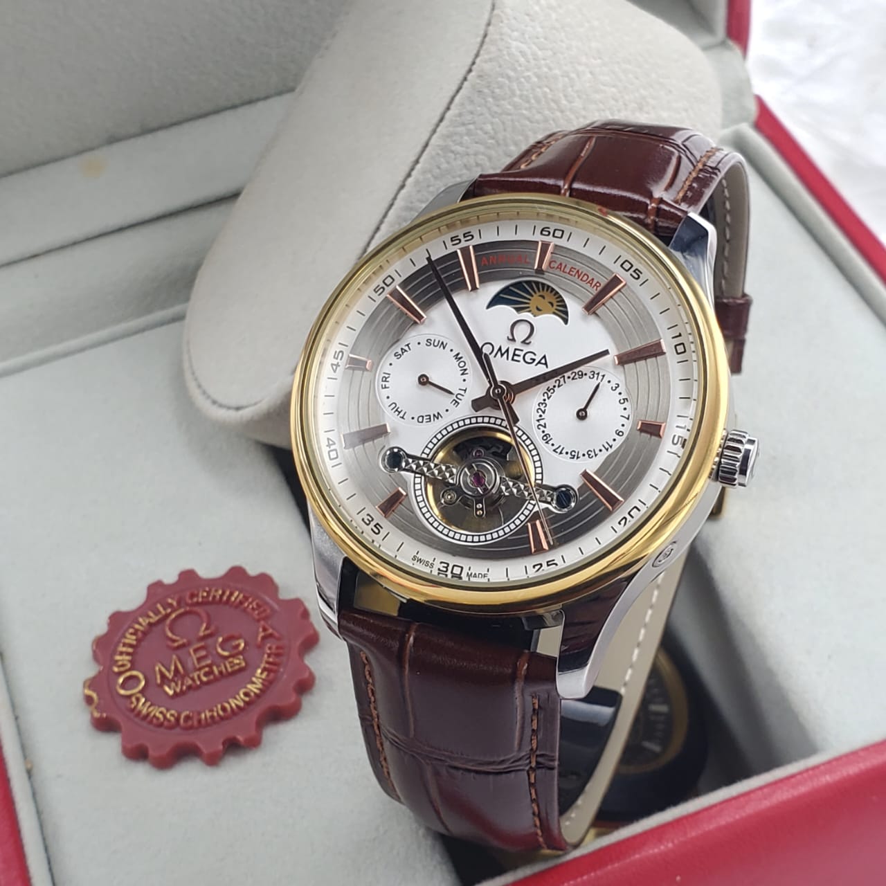 Omega Tourbillon World Calendar Men's Watch