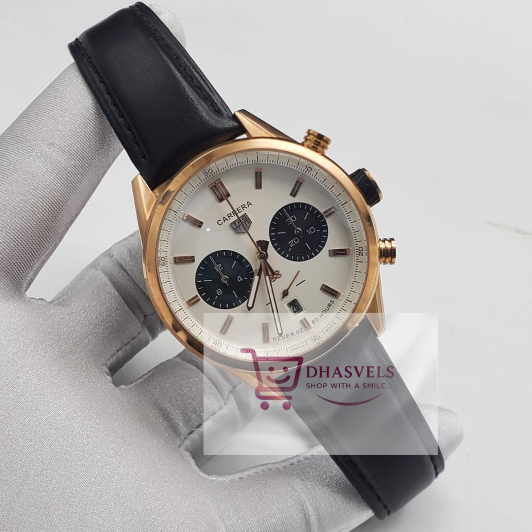 TAG Heuer Carrera White Dial Leather Men's Watch