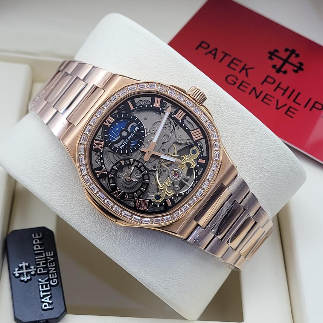 Patek Philippe Nautilus Tourbillon Skeleton Dail Stainless Steel Men's Watch