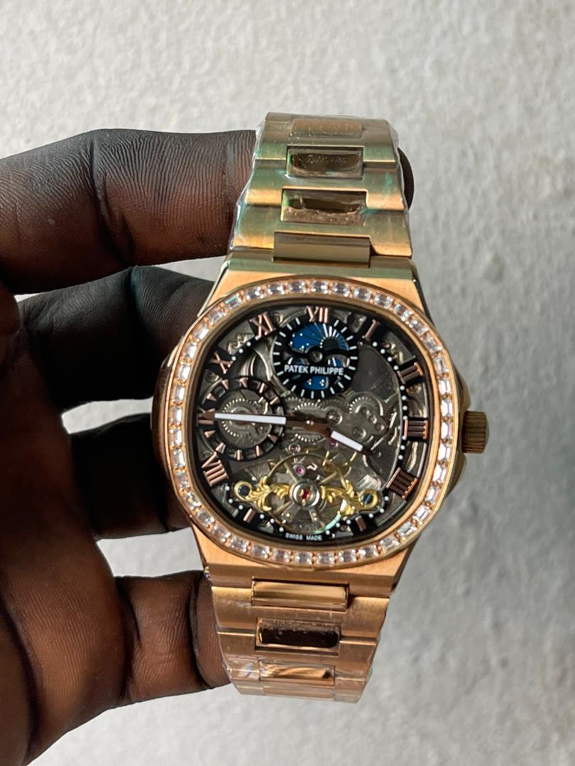 Patek Philippe Nautilus Tourbillon Skeleton Dail Stainless Steel Men's Watch - Image 2