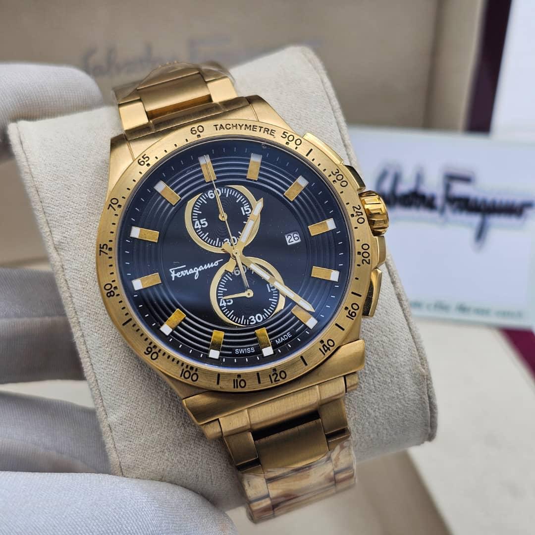 Salvatore Ferragamo Edge Black Dial Stainless Steel Men’s Watch