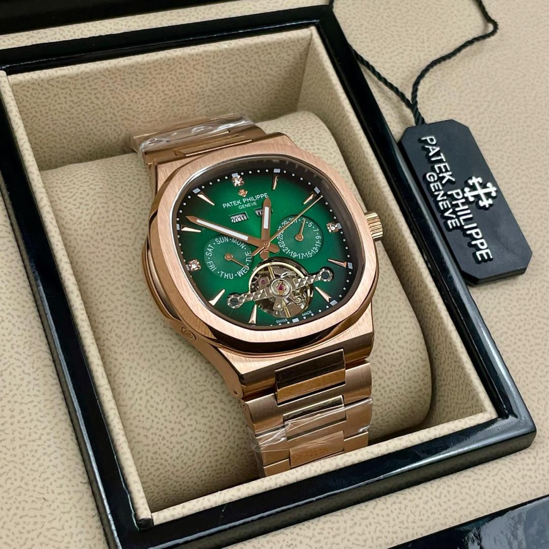 Patek Philippe Nautilus Tourbillon Green Dial Automatic Movement Stainless Steel Men's Watch