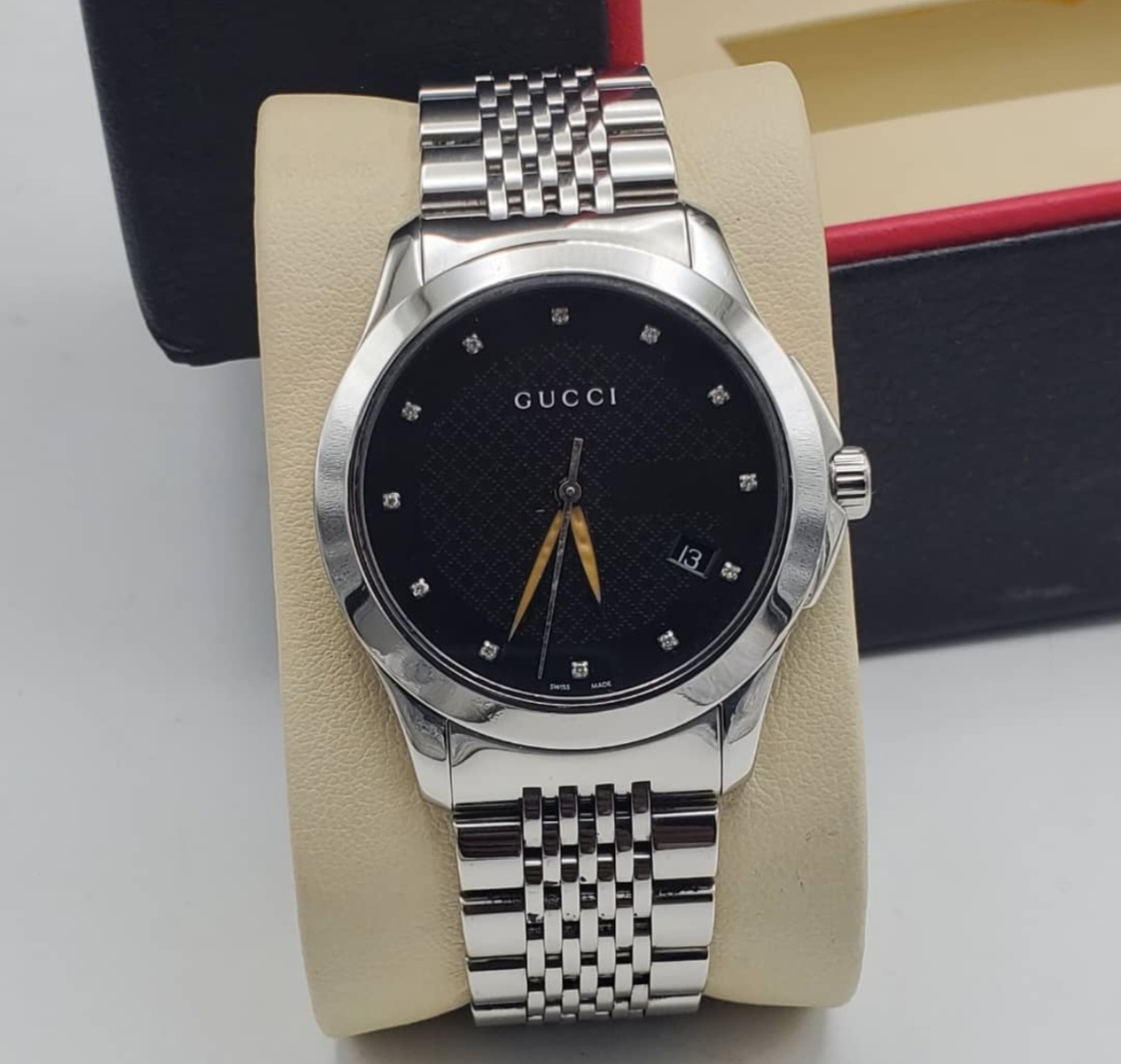 Gucci G - Timeless Black Dial Stainless Steel Men's Watch